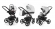Коляска 3 в 1 Esspero Tour Leatherette (шасси Black) White leatherette