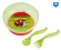 Миска на присоске с крышкой, вилкой и ложкой Canpol арт. 21/300, 9+ мес. зеленый