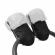 Муфта-рукавички для коляски Esspero Double White Leatherette (Натуральная шерсть) Black