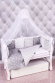 Комплект Premium в кроватку 18 предметов AmaroBaby Royal Baby Серый