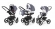Коляска 3 в 1 Esspero Tour (шасси White) Grey Lux