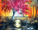Картина по номерам ТМ Цветной 40х50 на подрамнике, арт. GX GX9567 Лиловое дерево у моста