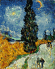 Картина по номерам ТМ Цветной 40х50 на подрамнике, арт. GX GX7927 Кипарисы на фоне звездного неба Винсента Ван Гога