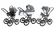 Коляска 3 в 1 Esspero Grand Classic (шасси Graphite) Nappa Blue Grey